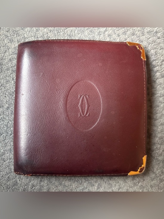 Cartier Handbags - Cartier Burgundy Bifold w/ Coin Pouch Bill Compartment Card Holder Authentic